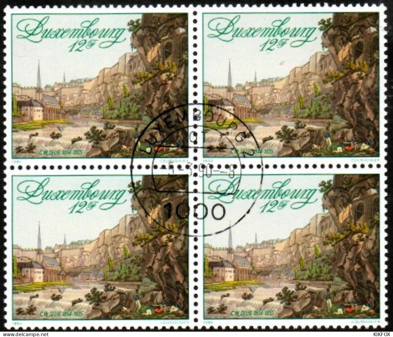 Luxembourg, Luxemburg,  1990, MI 1237, YT 1167, CONGRES DE VIENNE, VIERERBLOCK,  GESTEMPELT,OBLITERE - Oblitérés