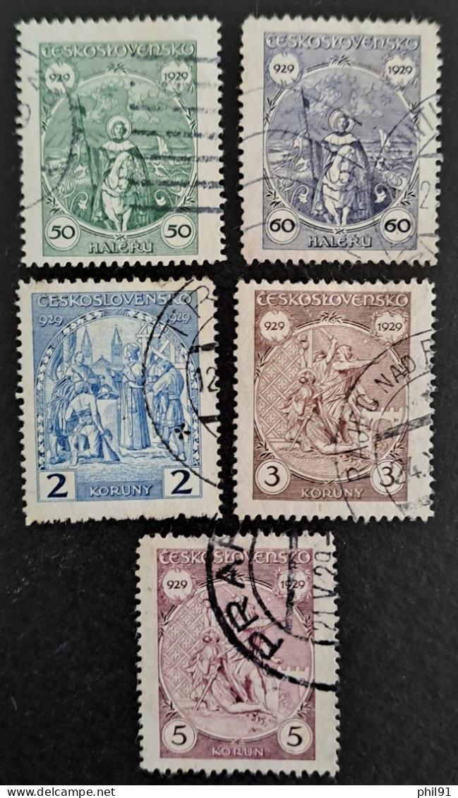 TCHECOSLOVAQUIE    Millénaire De Saint Wenceslas   N° Y&T  258 à 262  (o) - Used Stamps