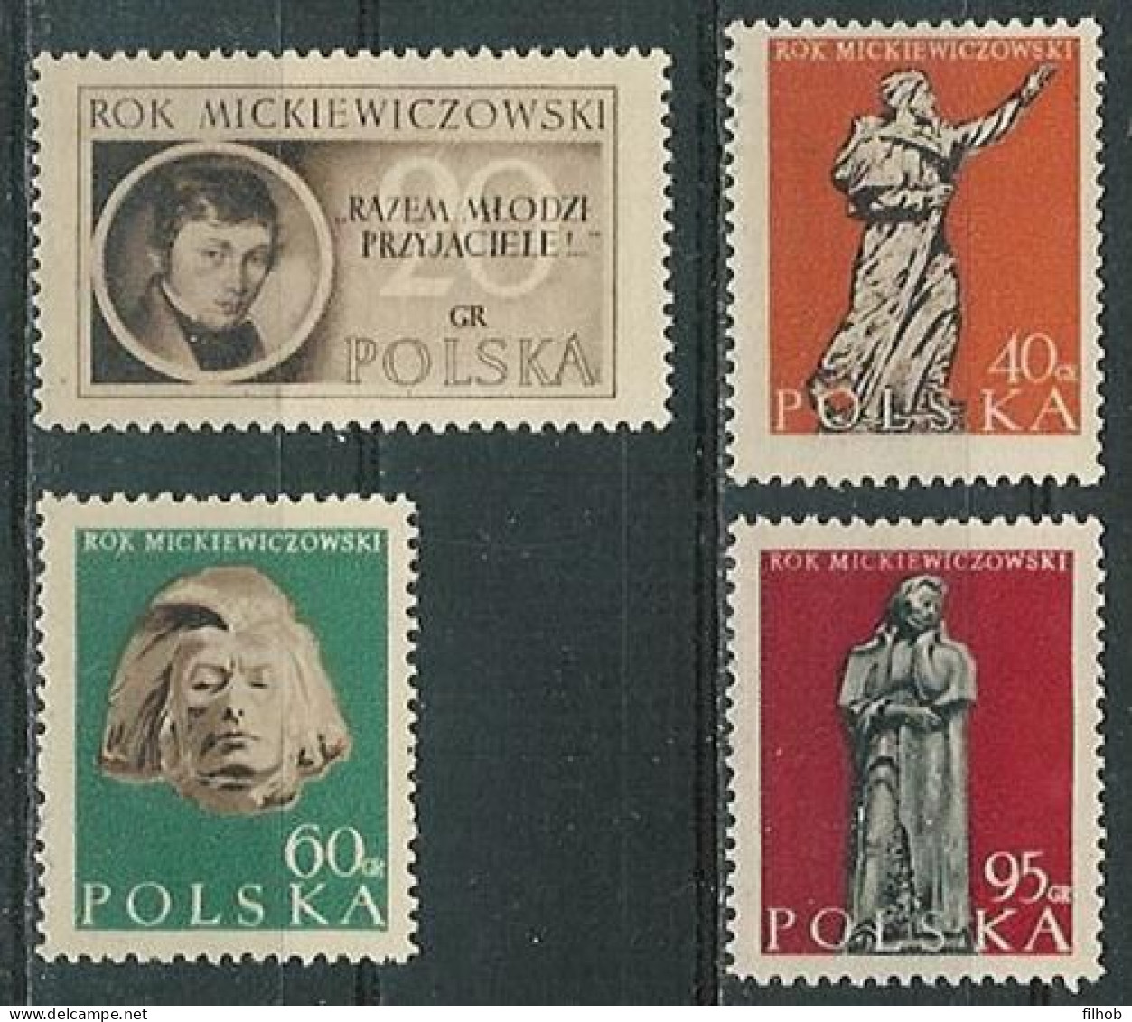 Poland Stamps MNH ZC 804-07: Mickiewicz Year - Neufs
