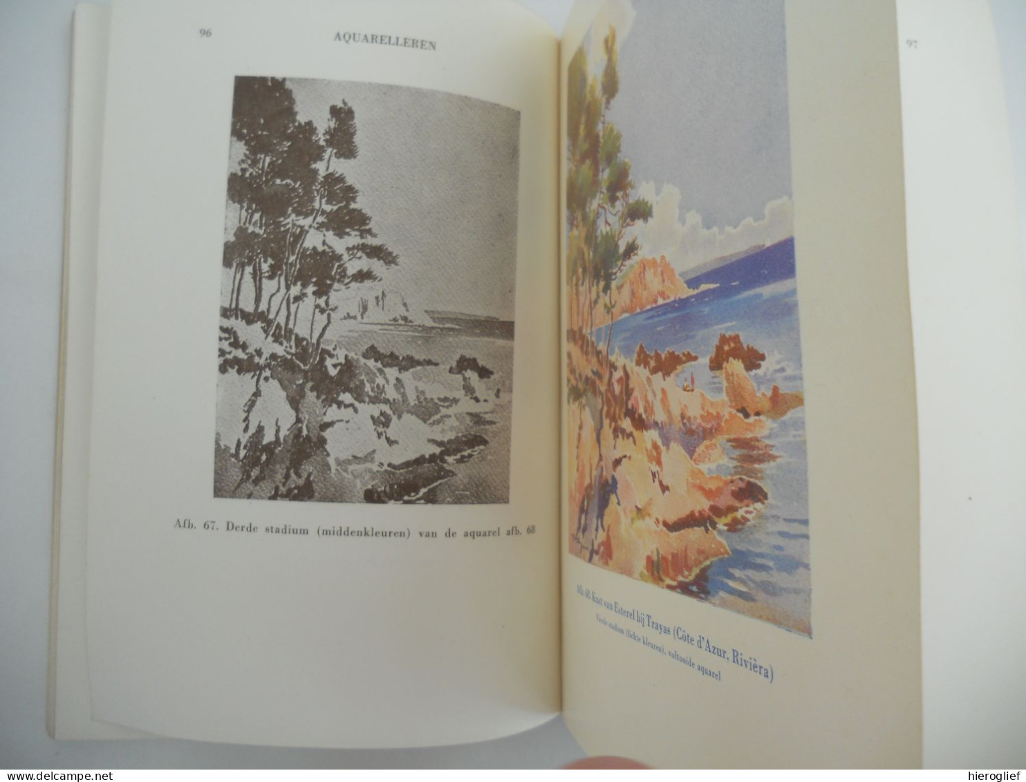 AQUARELLEREN in tien lessen met 69 afbeeldingen - Joël Thézard / Talens 1952 aquarel techniek materiaal schilderkunst