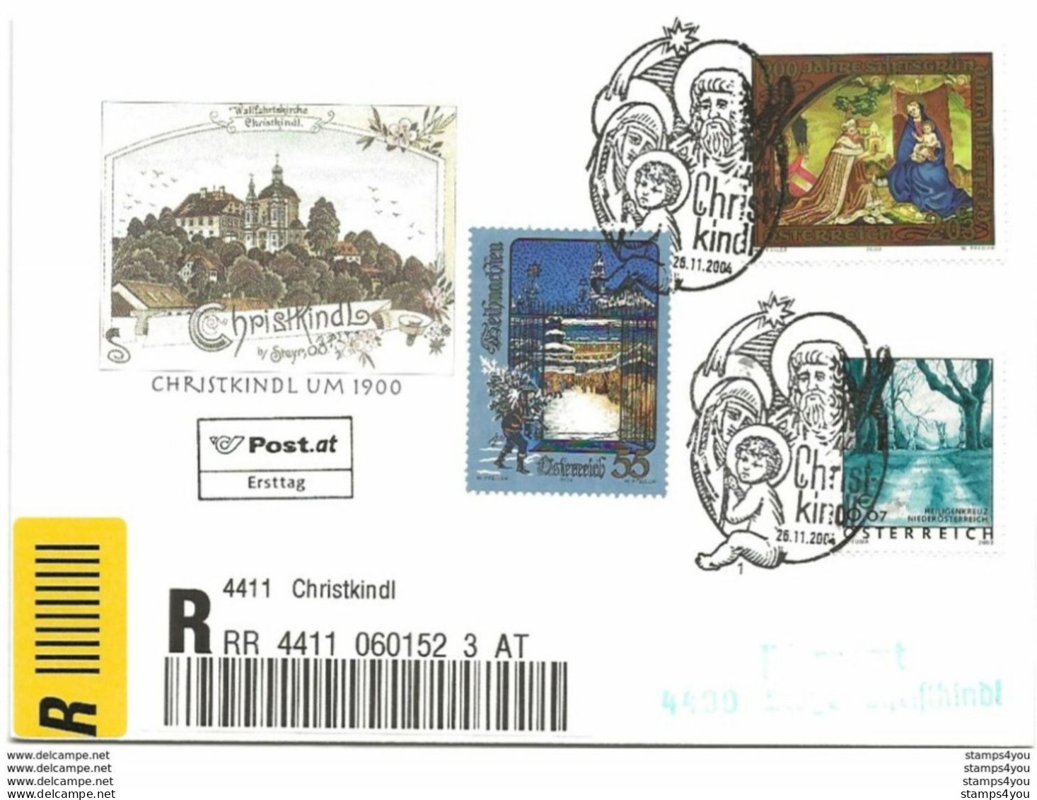 243 - 64 - Enveloppe Recommandée Avec Oblitspéciale Christkindl 2004" - Briefe U. Dokumente
