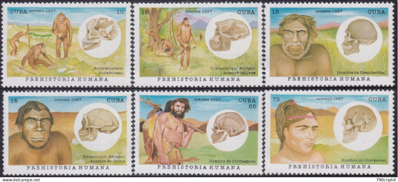 CUBA - Les Hommes Préhistoriques Année 1997 N° 3675/3680 Neufs Sans Charnière - Vor- Und Frühgeschichte