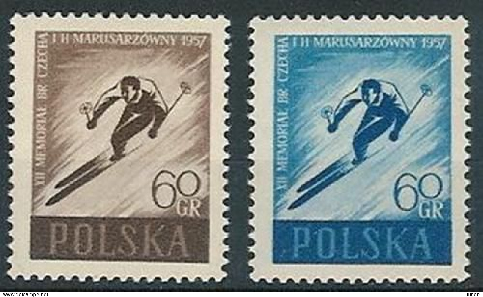 Poland Stamps MNH ZC 858 Ab: Sport Memorial To B.Czech And H.Marusarzowna - Neufs
