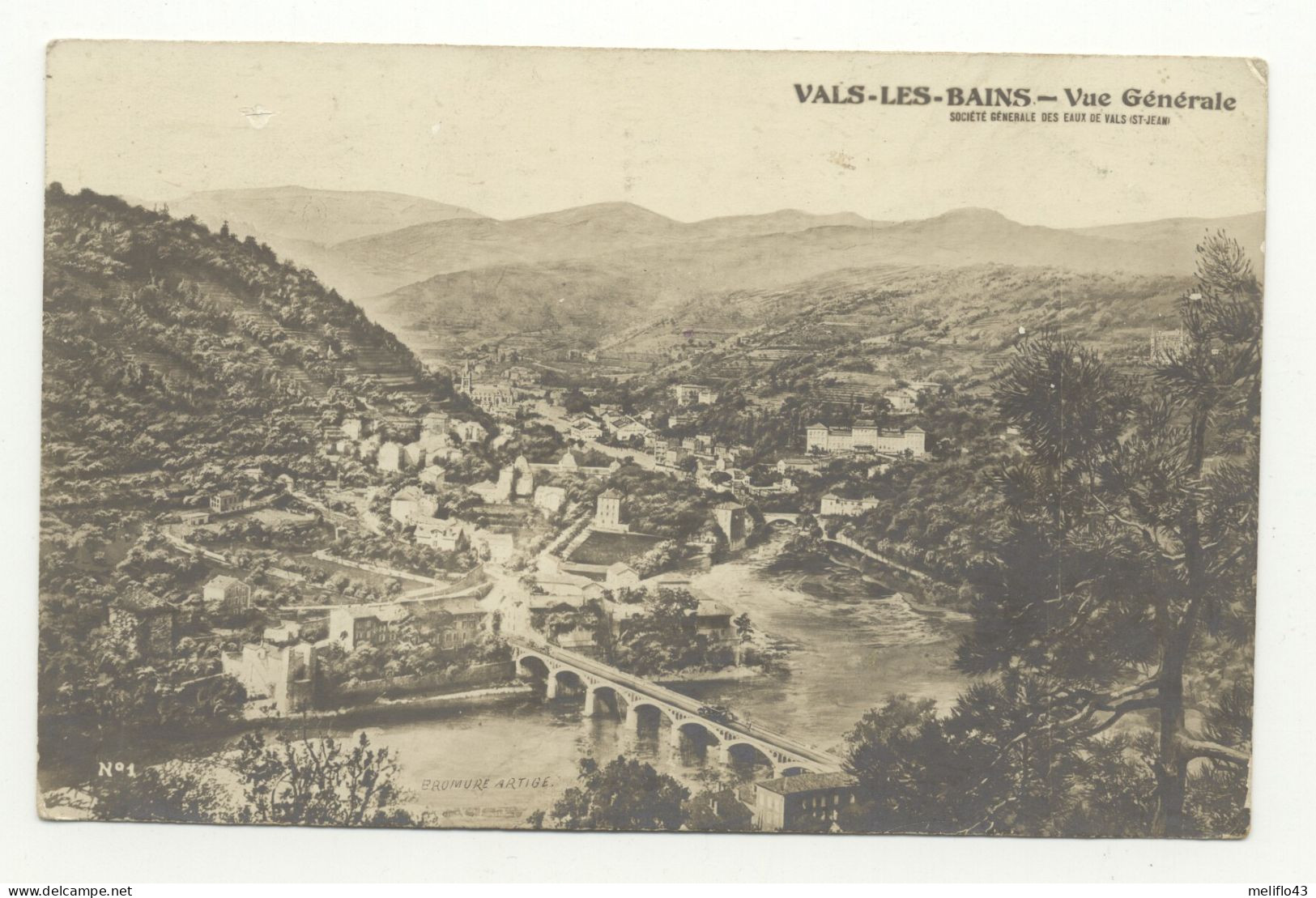 07/CPA - Vals Les Bains - Vue Générale - Vals Les Bains