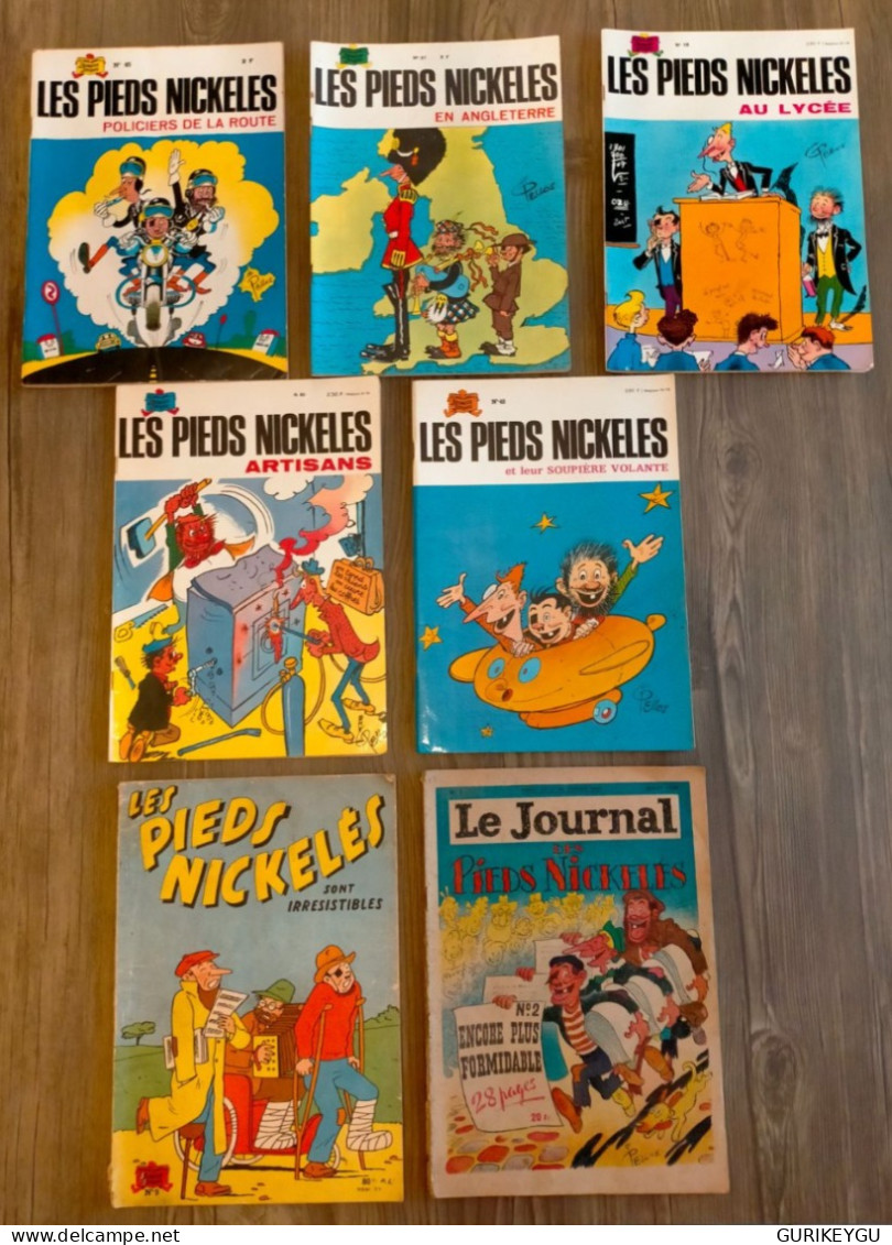 Lot De 7 Bd Les Pieds Nickelés N° 2.9.18.27.45.48.80.  PIERRE LACROIX Jeunesse Joyeuse PELLOS EO 1973 Pour Le 80 - Pieds Nickelés, Les