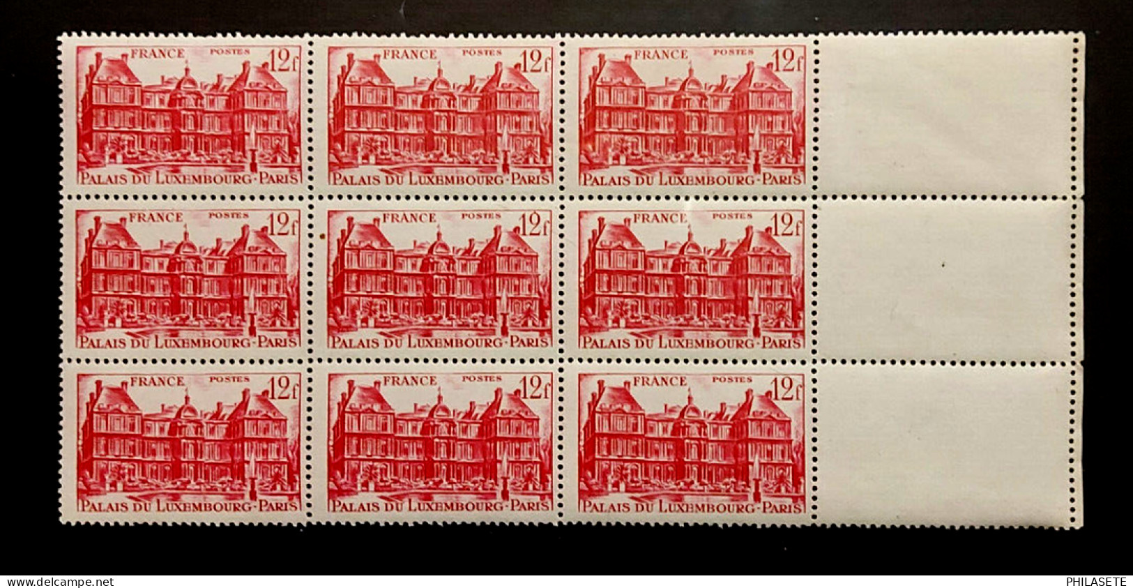 FRANCE 1948 Neuf** Bloc De 9 Timbres Y N° 803 Palais Du Luxembourg - Feuilles Complètes