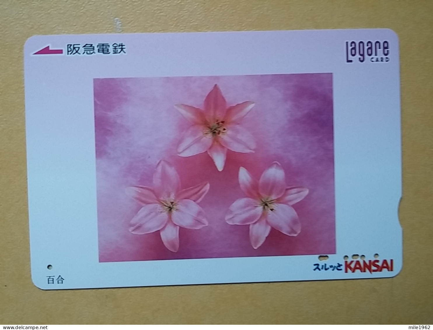 T-541 - JAPAN, Japon, Nipon, Carte Prepayee, Prepaid Card, Lagare Card KANSAI, FLOWER, FLEUR - Other & Unclassified