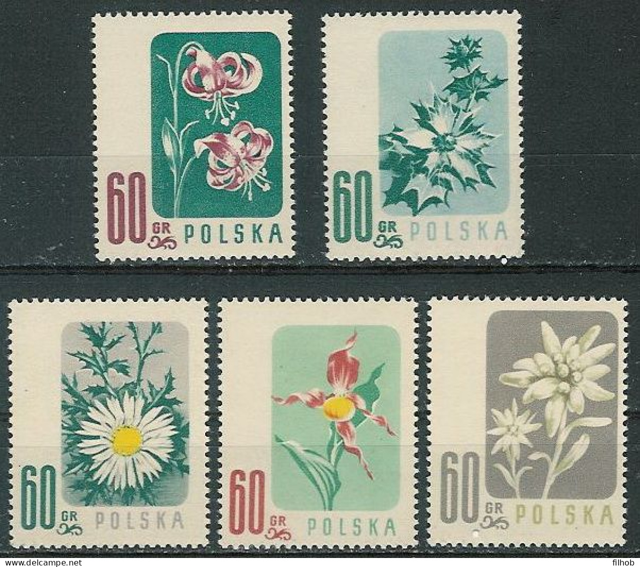 Poland Stamps MNH ZC 876-80: Protected Flowers - Neufs