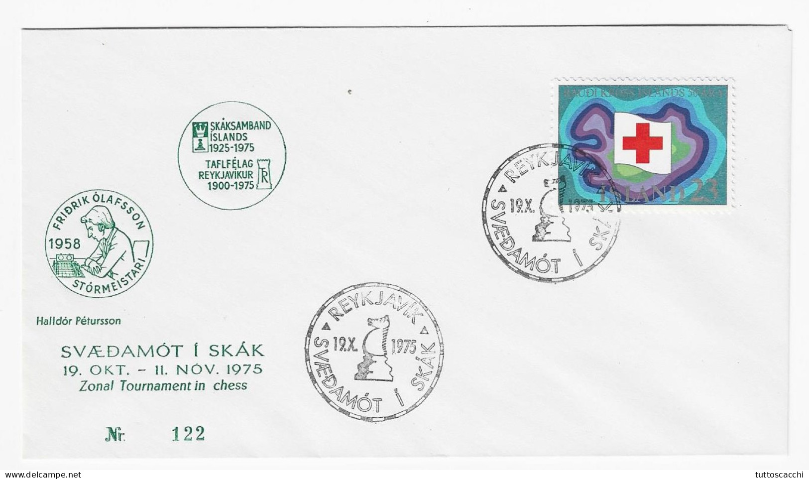 Iceland 1975 - Chess Cancel On Commemorative Envelope - Chess