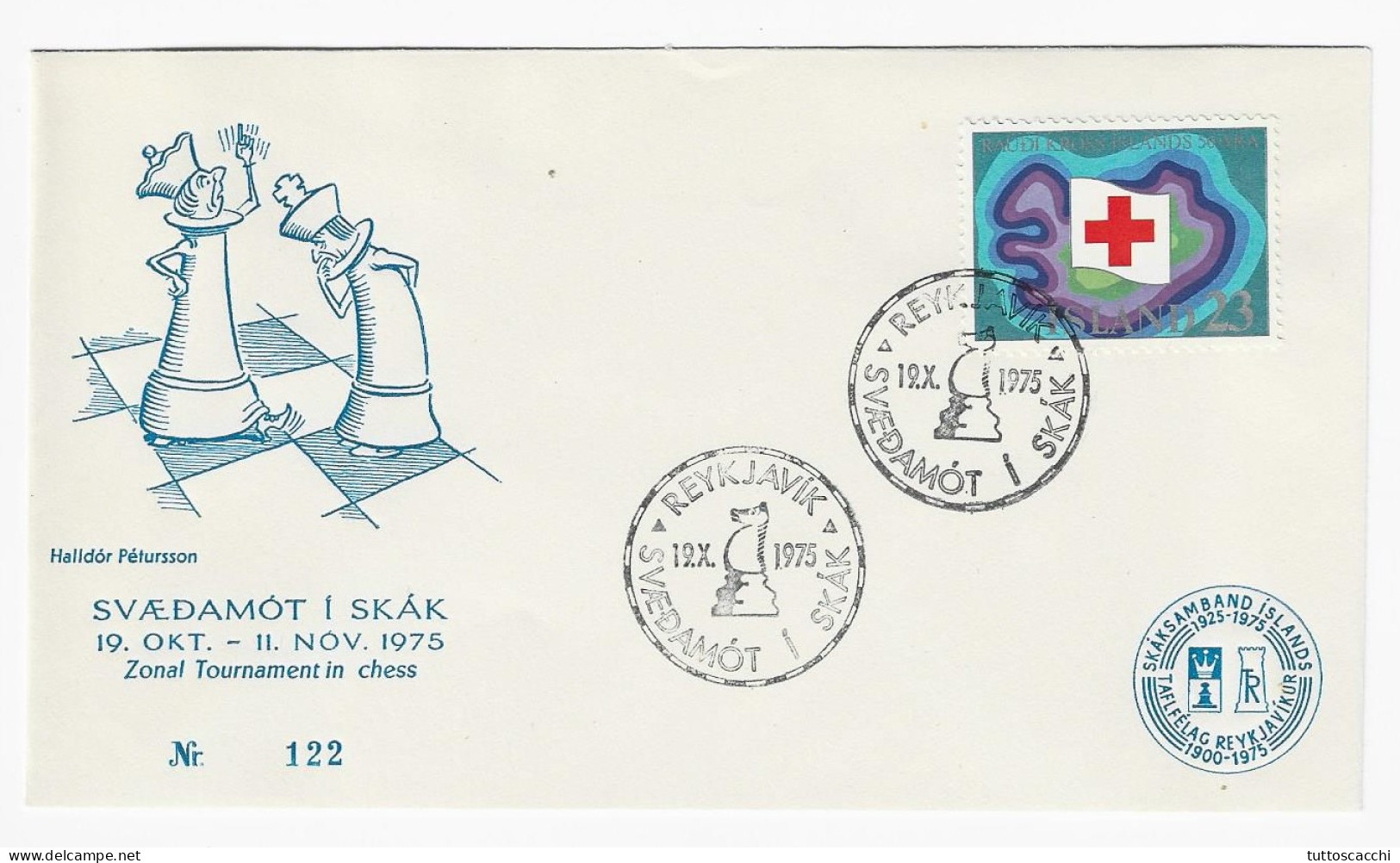 Iceland 1975 - Chess Cancel On Commemorative Envelope - Chess