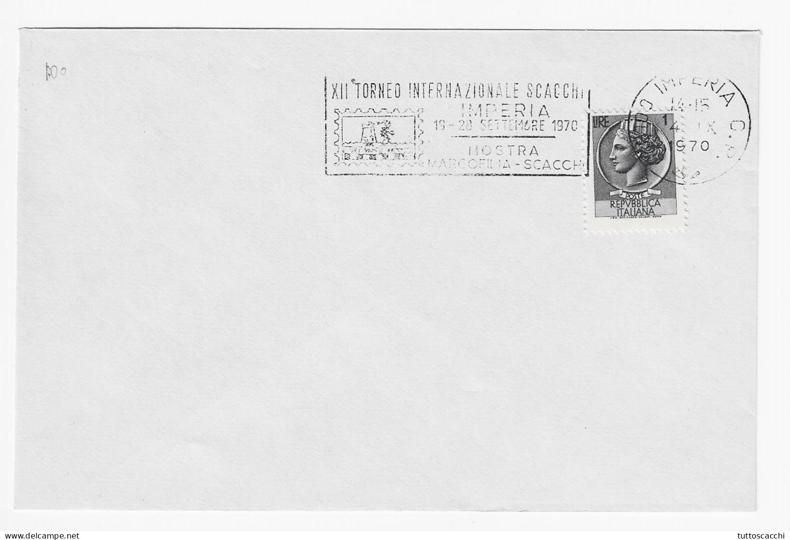 CHESS Italy 1970, Imperia - Meter Chess Cancel On Envelope - Scacchi