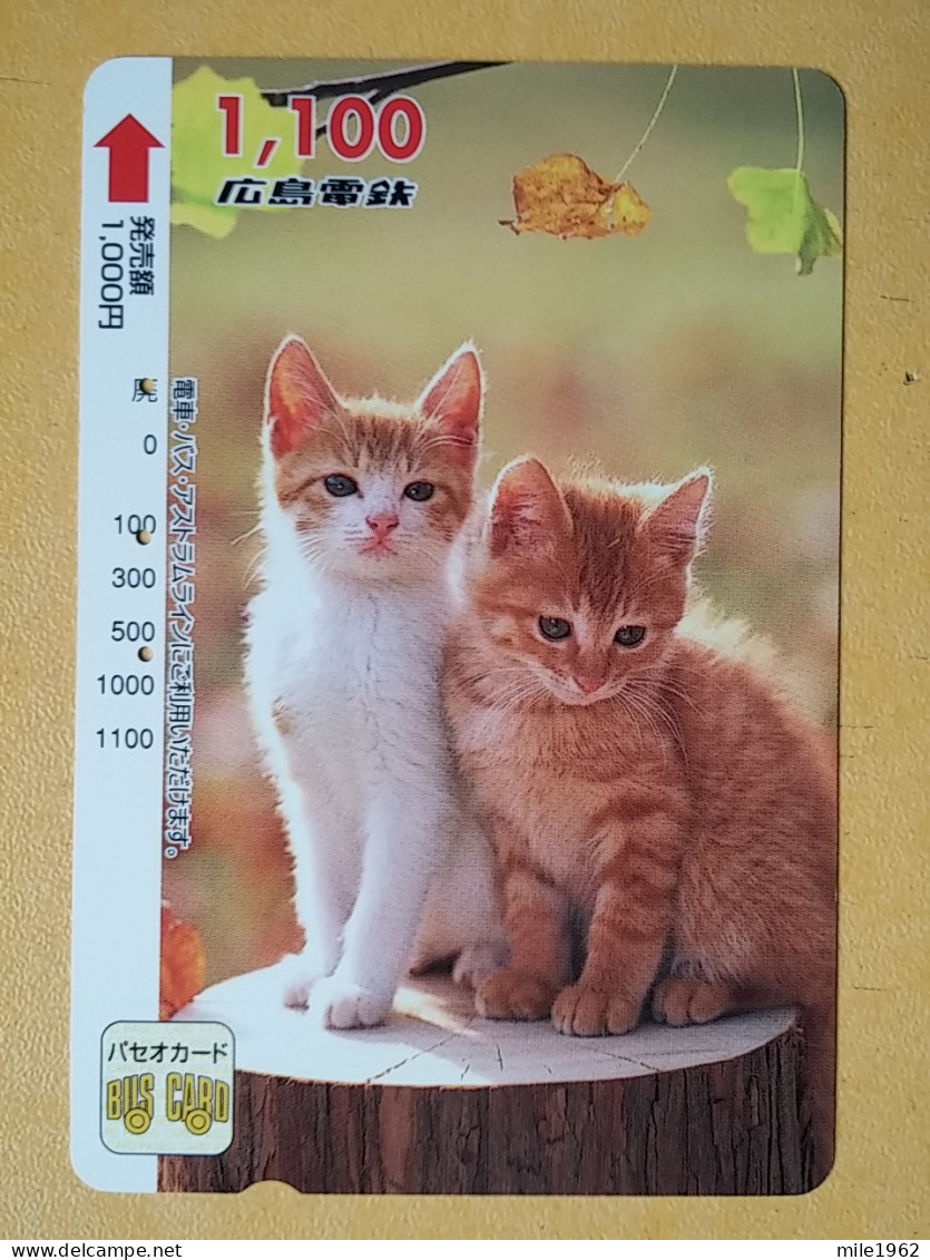 T-545 - JAPAN, Japon, Nipon, Carte Prepayee, Prepaid Card, BUS CARD, CAT, CHAT - Sonstige & Ohne Zuordnung