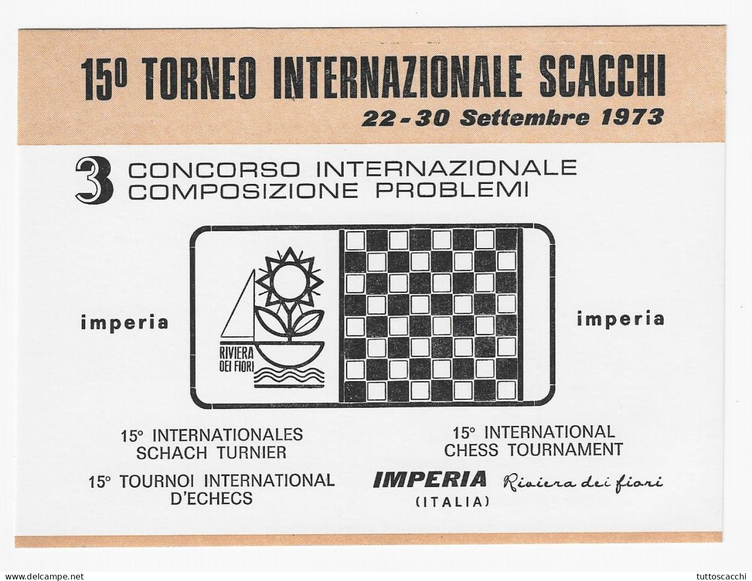 CHESS Italy 1973, Imperia - Meter Chess Cancel On Commemorative Postcard - Schaken