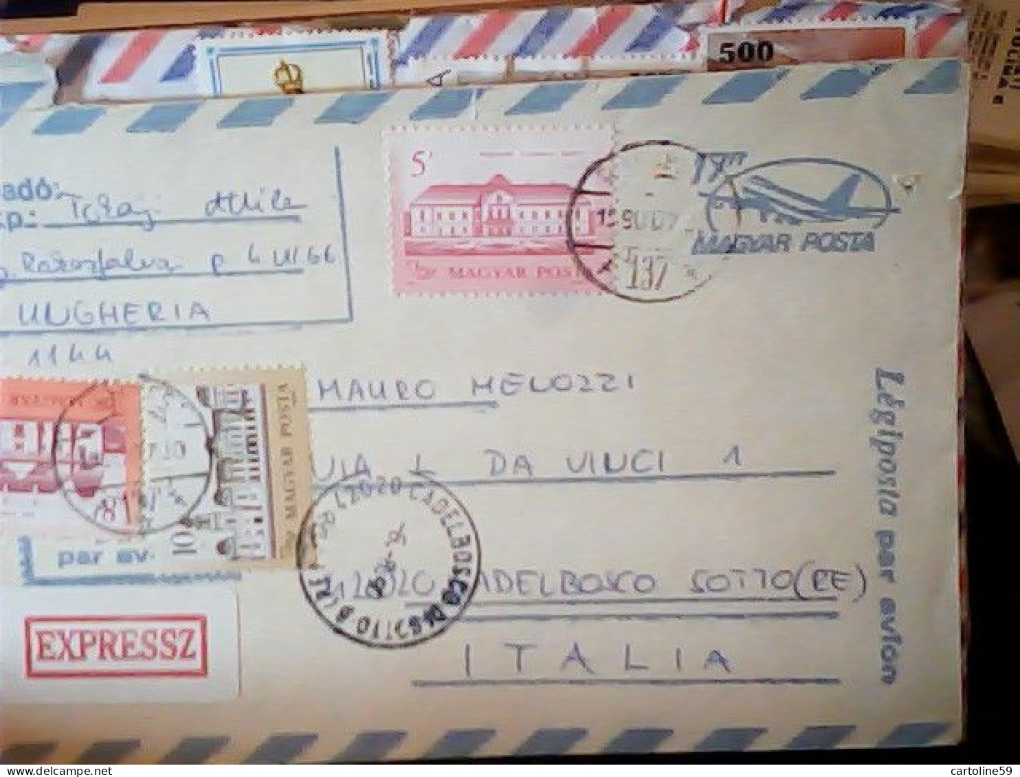 2 BUSTE UNGHERIA (HUNGERY )- MAGYAR 1990 Airmail  3 5 8 10 20 FT JR5043 - Lettres & Documents