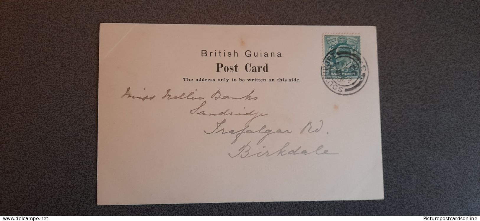 RARE GOLD OFFICES STATION RIVER WAINIE BRITISH GUIANA WEST INDIES OLD B/W POSTCARD SOUTH AMERICA MINING - Guyana (ex Guyana Britannica)