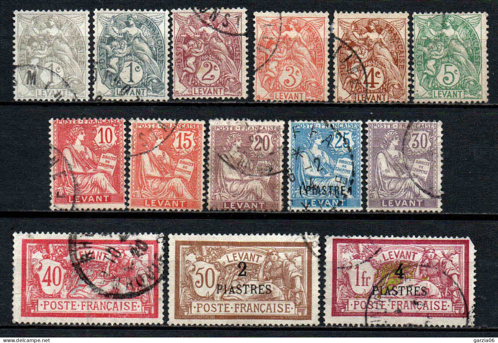 Levant  - 1902 - Type De France  - N° 9+9a à 21- Oblit - Used - Used Stamps