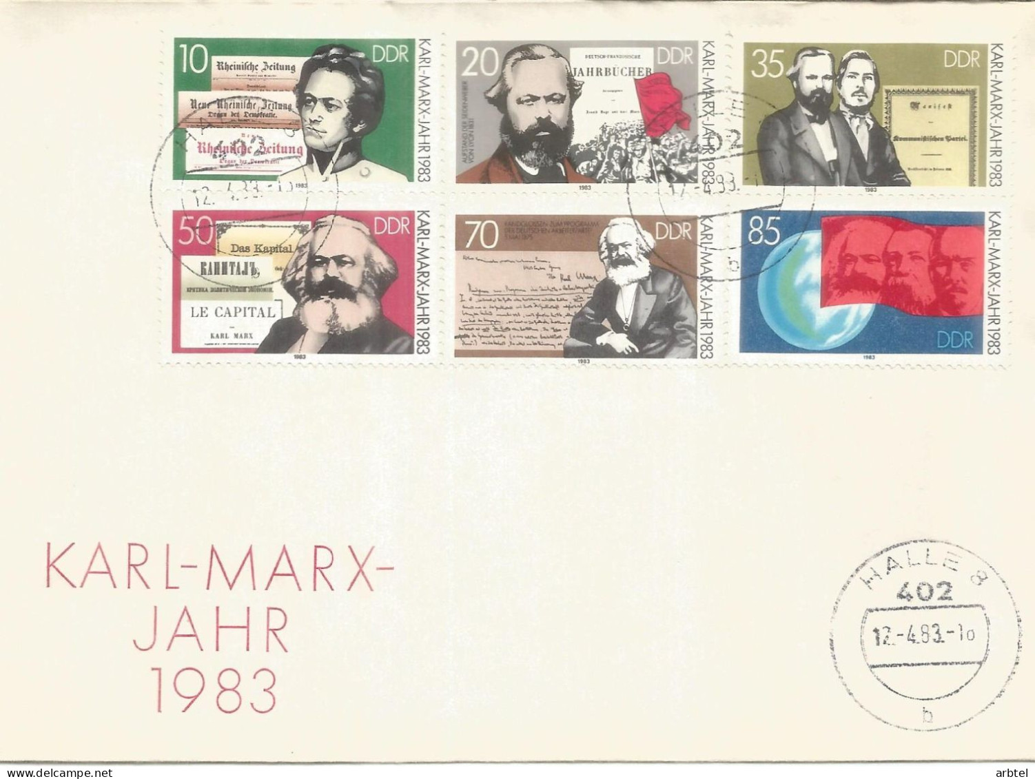 ALEMANIA DDR HALLE FDC KARL MARX - Karl Marx