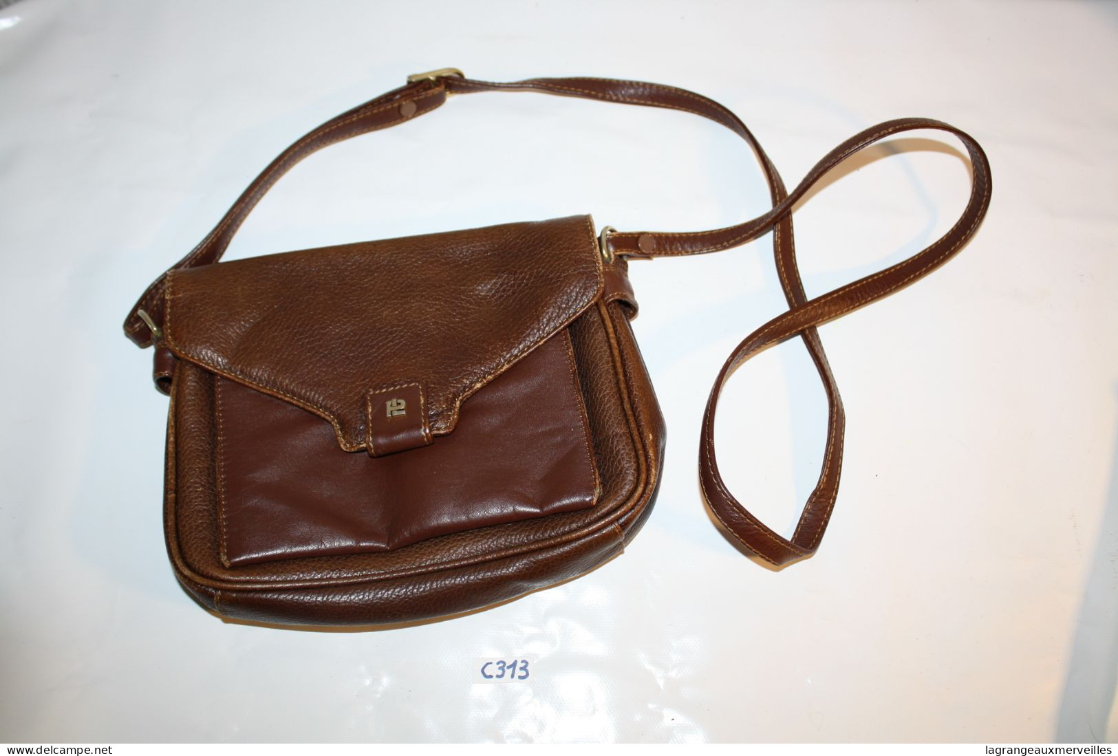 C313 Ancien Sac En Cuir Pour Dame - Vintage - Brun - Lederwaren