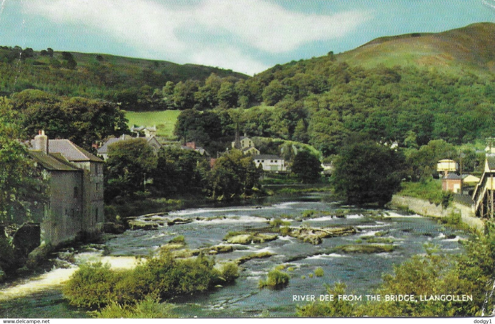 RIVER DEE FROM THE BRIDGE, LLANGOLLEN, WALES. Circa 1962 USED POSTCARD   Tw5 - Denbighshire