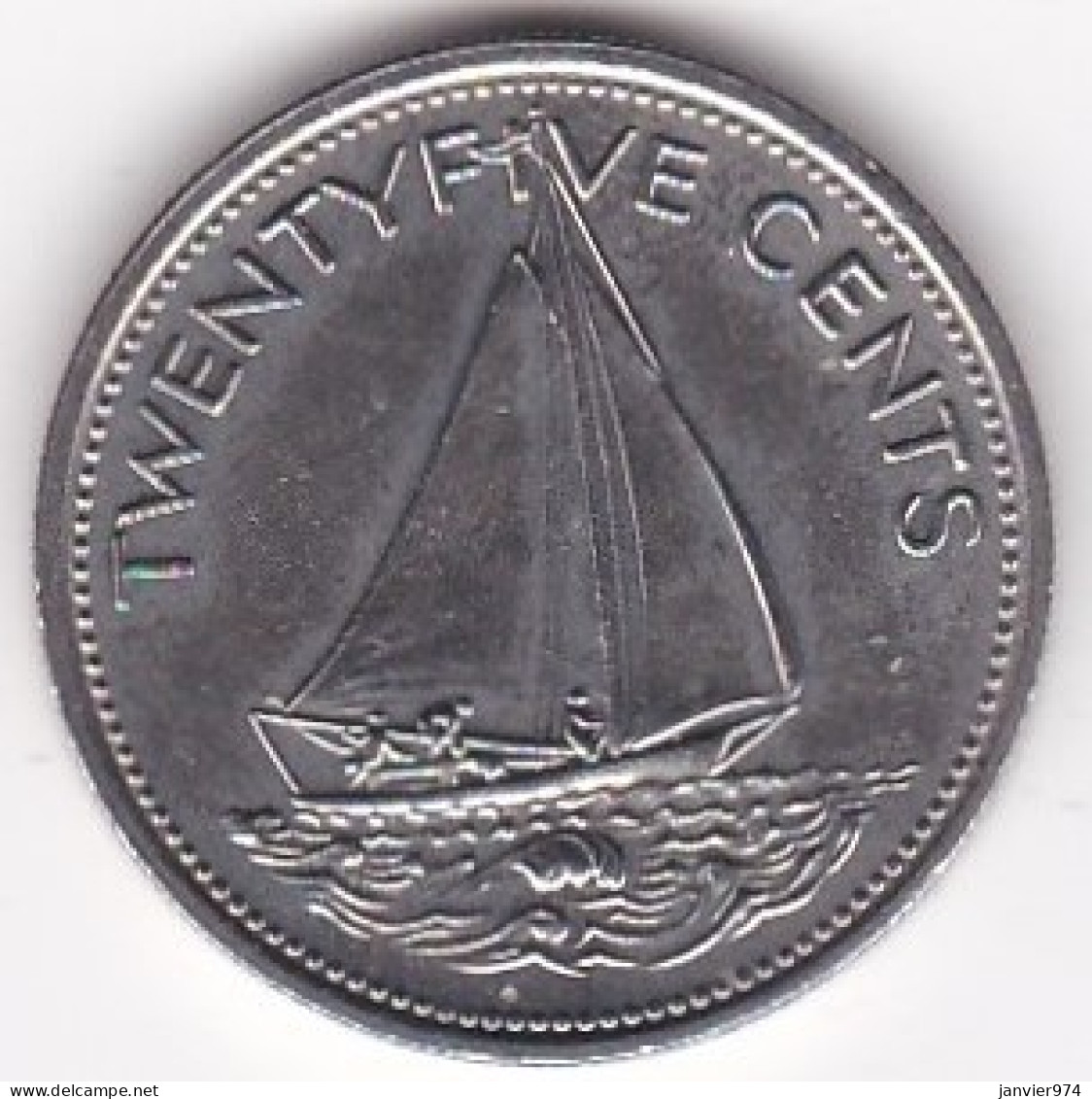 Bahamas . 25 Cents 1981, Bateau à Voiles , Magnétique,  En Nickel, KM# 63.1 - Bahama's