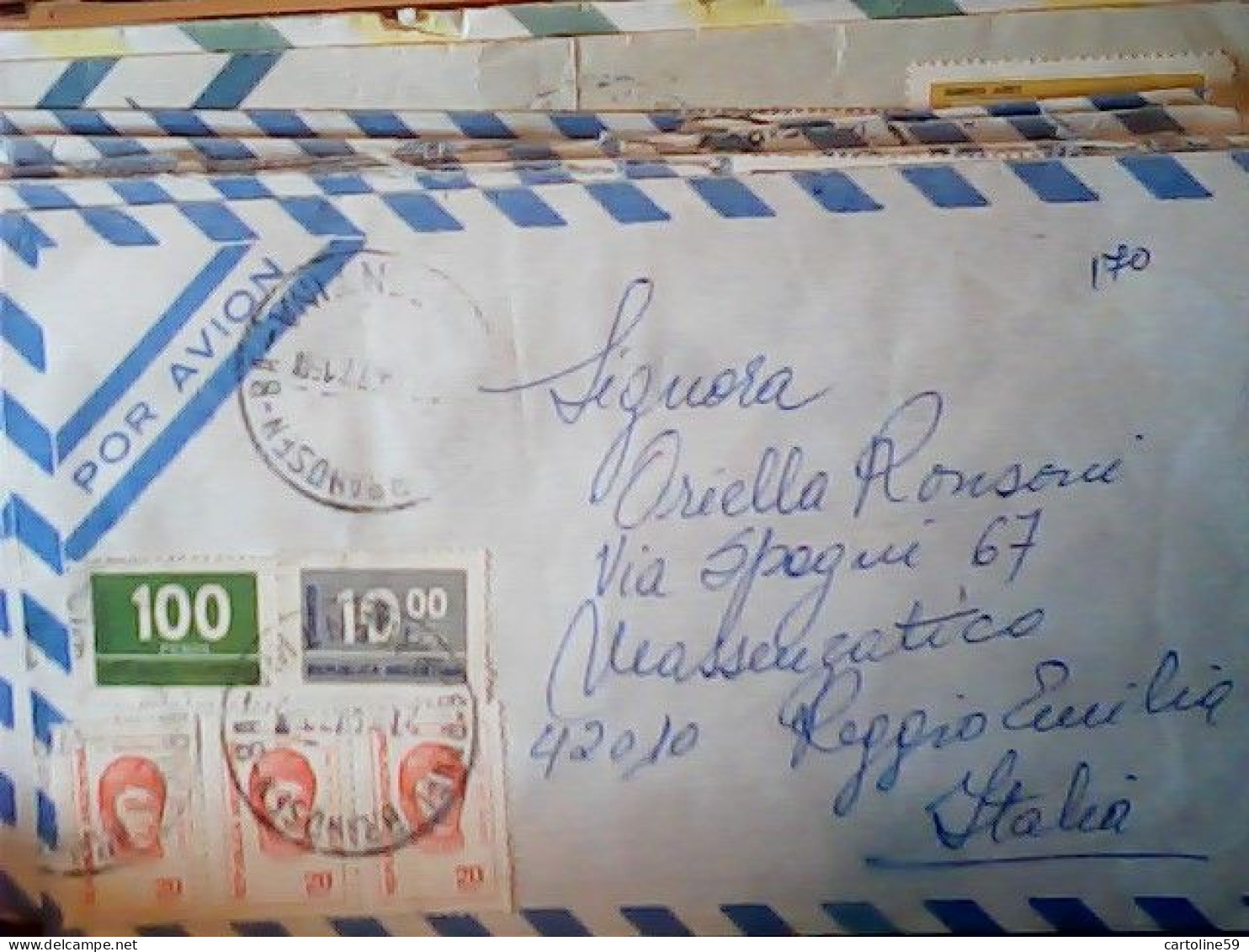 LOTTO BUSTE 23 Air Mail Cover Sent To ITALIA 1972/79 STAMP TIMBRE SELLO VARI  JR5046 - Posta Aerea