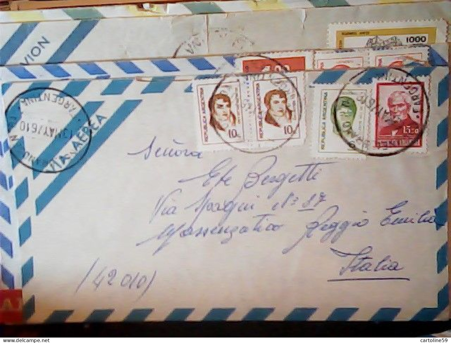 LOTTO BUSTE 23 air mail cover sent to ITALIA 1972/79 STAMP TIMBRE SELLO VARI  JR5046