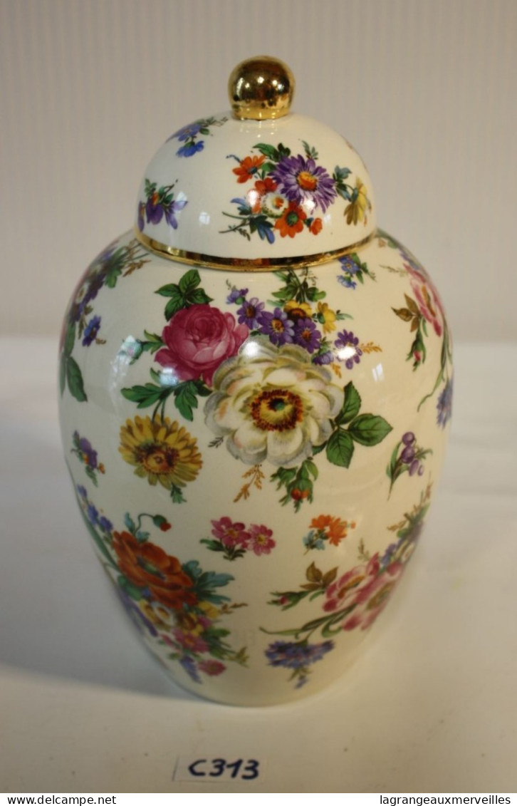 C313 Ancien Vase - Boch Keramis - Belgium - Décor Floral - Collection - Fretel Doré - Boch (BEL)