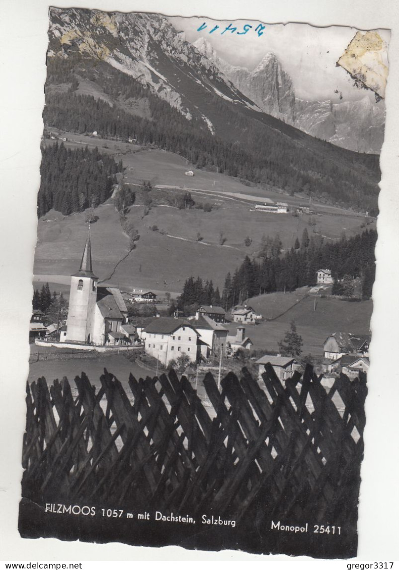 E1404) FILZMOOS Mit Dachstein - Salzburg - Auf Kirche U. Häuser Gesehen über Holzzaun ALT ! - Filzmoos