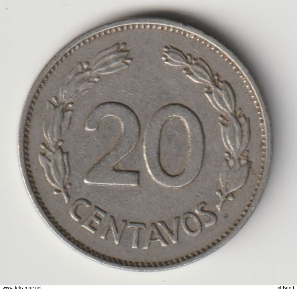 ECUADOR 1966: 20 Centavos, KM 77.1c - Ecuador