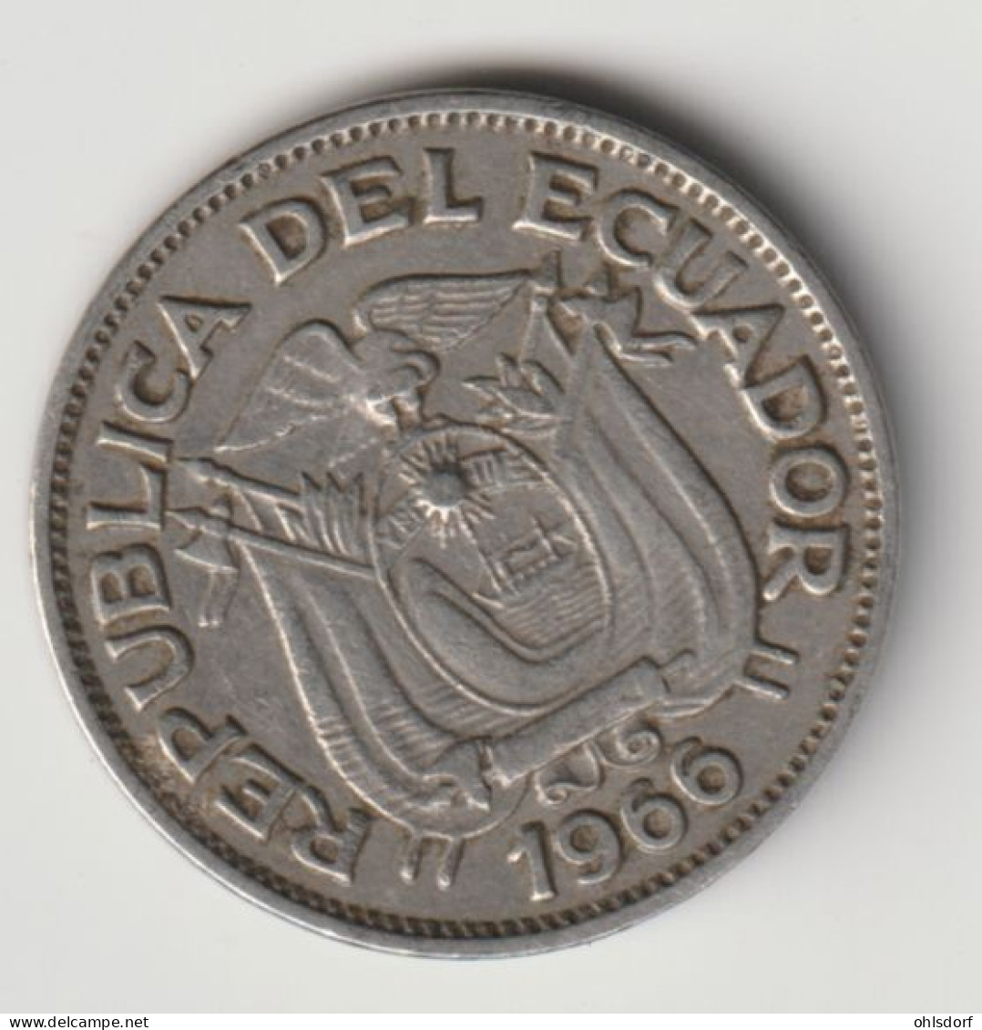 ECUADOR 1966: 20 Centavos, KM 77.1c - Ecuador