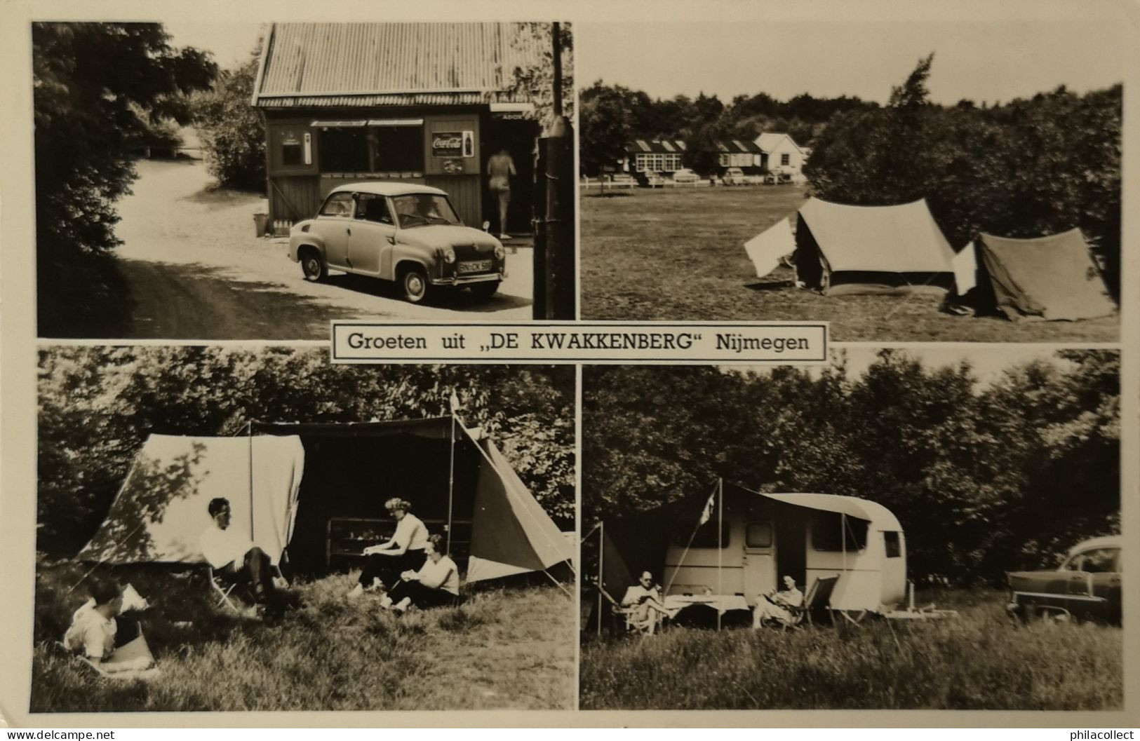 Nijmegen // Groeten Uit De Kwakkenberg (Auto En Coca Cola Reklame Bord - Zie Detail Foto) 1958 - Nijmegen