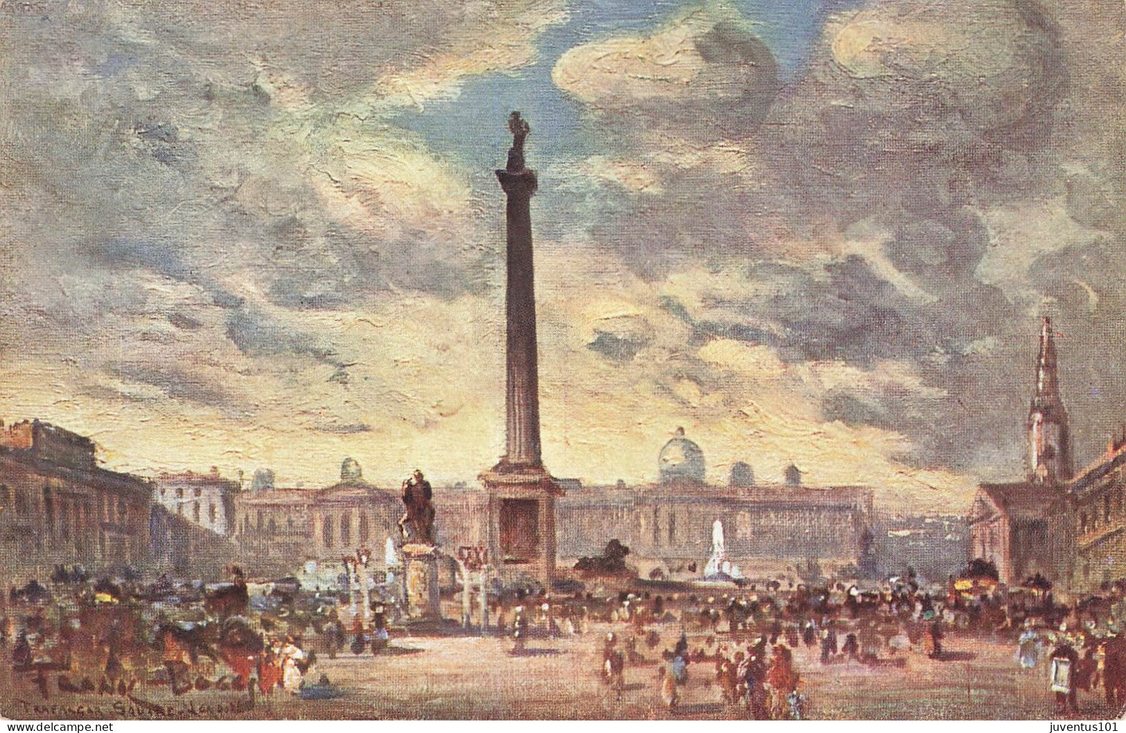 CPA Peintre-Frank Boggs-London-Trafalgar Square       L2496 - Trafalgar Square