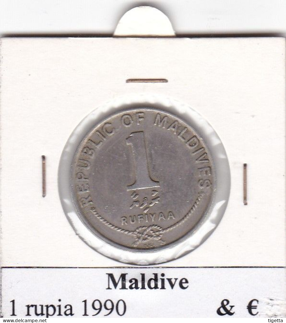 MALDIVE  1 RUPIA  ANNO 1990 COME DA FOTO - Maldiven