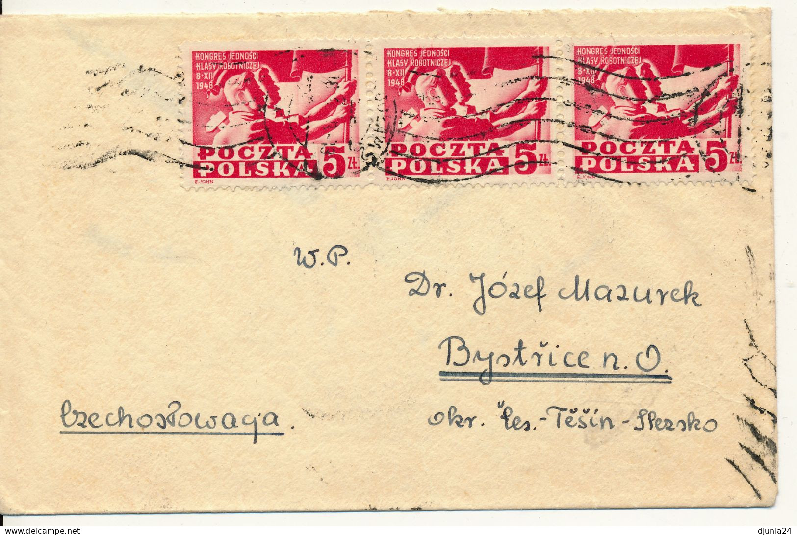 BF0076 / POLEN / POLSKA  -  WROCLAW - 1948  ,  Parteien-Vereinigungskongress - Michel 505 - Storia Postale