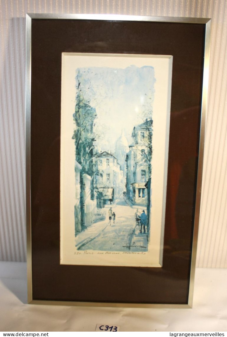 C313 Lucien Delarue 1925/2011 - Rue Norvins Paris Montmartre - Côté Artprice - Aquarelles