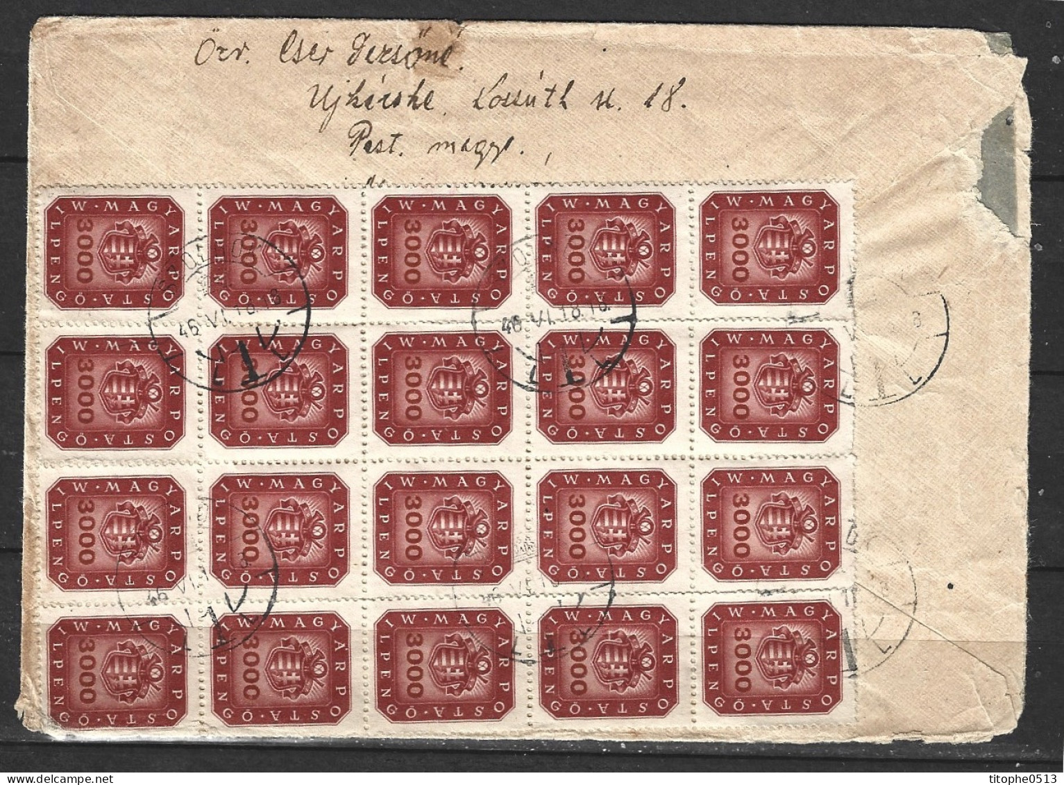 HONGRIE. Timbres De 1946 Sur Enveloppe Ayant Circulé. Armoiries. - Omslagen