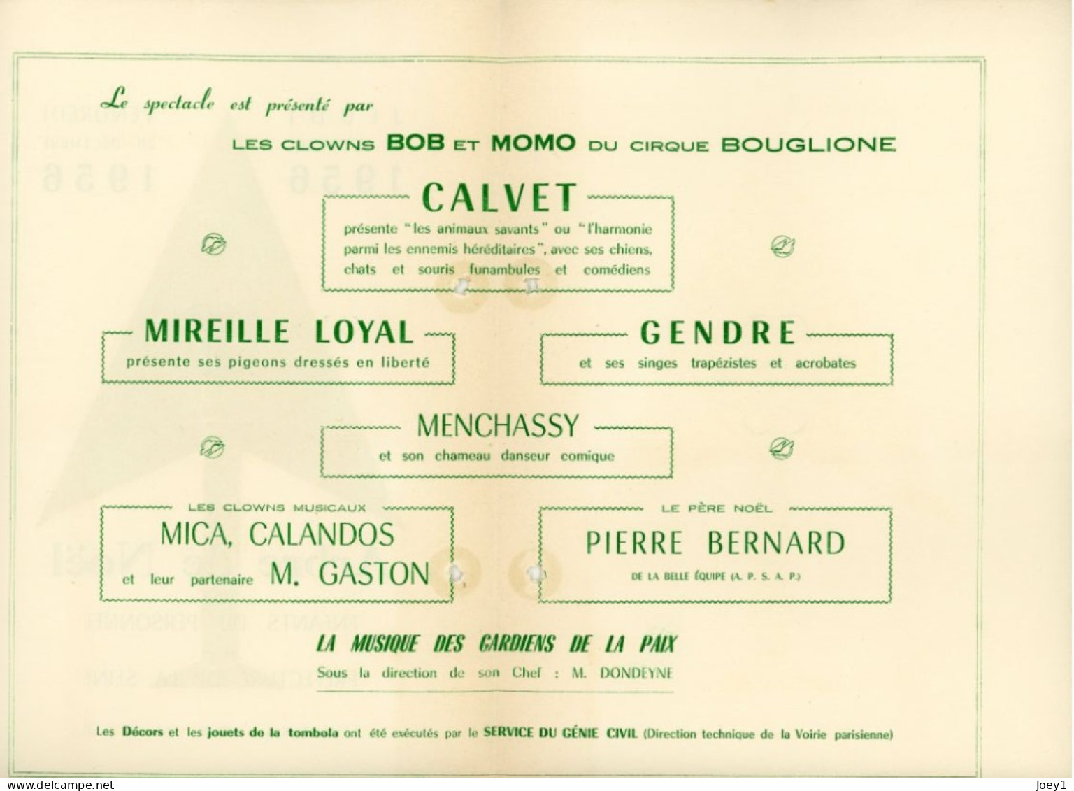 Programme Arbre De Noel Hotel De Ville De Paris 1956 - Programmes