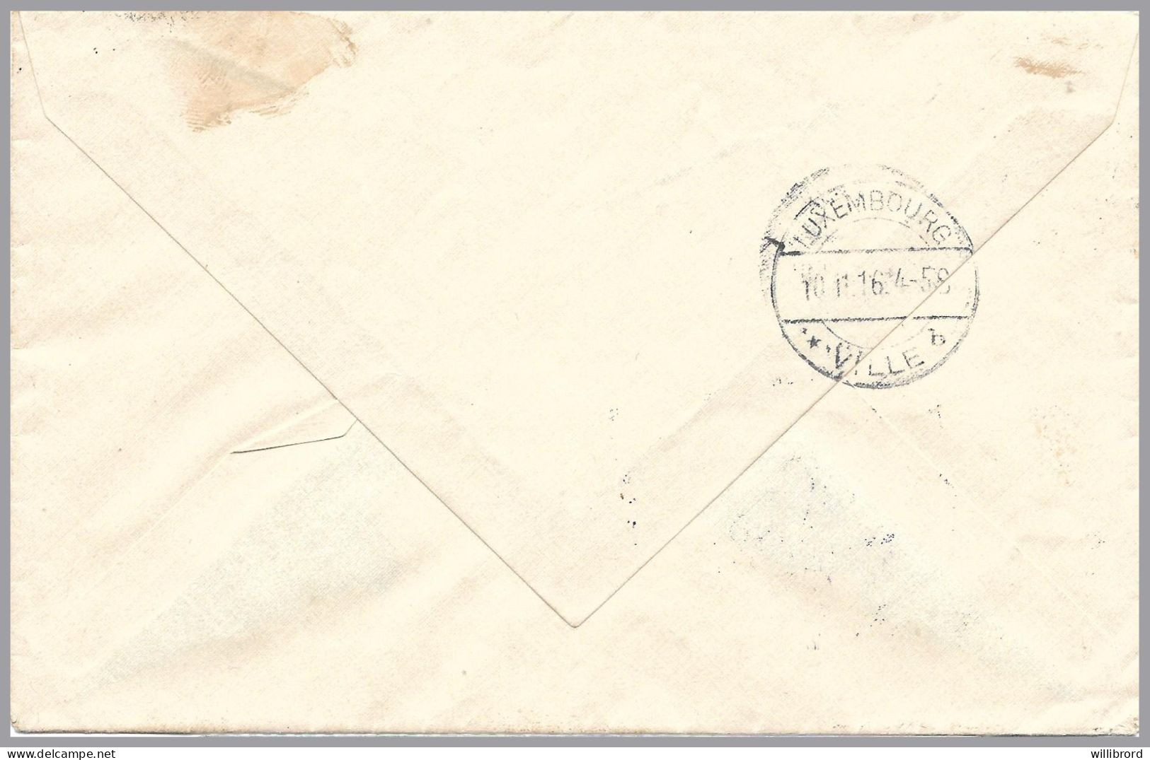 LUXEMBOURG - 1916 WW1 GERMANY Incoming Mail - Boxed Trier Censor - 7½c Germania Pair - 1914-24 Maria-Adelaide