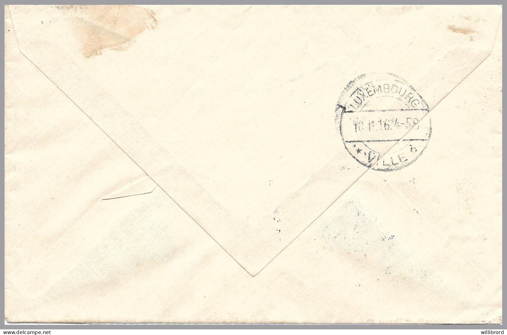 LUXEMBOURG - 1916 WW1 GERMANY Incoming Mail - Boxed Trier Censor - 7½c Germania Pair - 1914-24 Marie-Adélaida