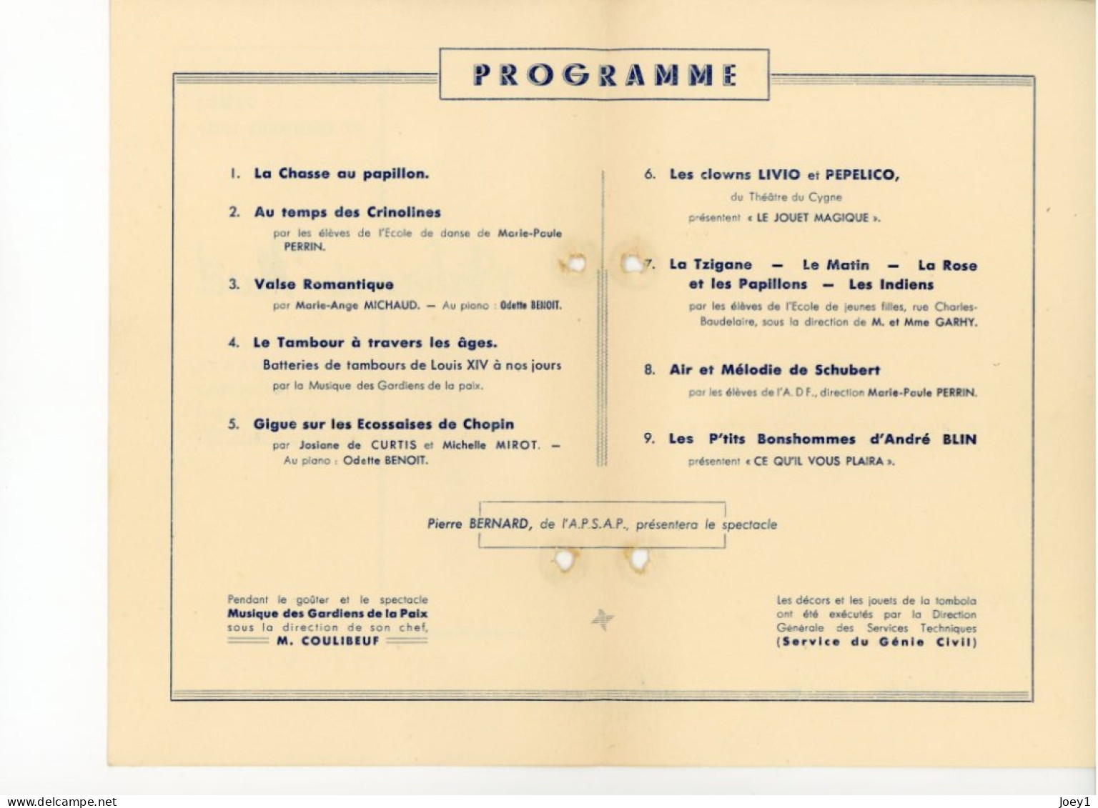 Programme Arbre De Noel Hotel De Ville De Paris 1951 - Programmes