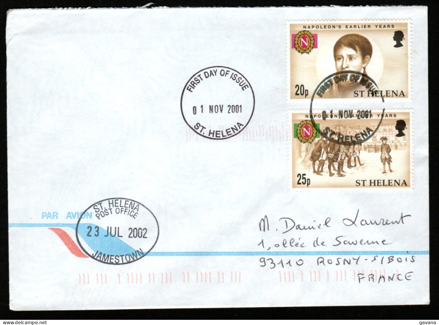 ST HELENA - Lettre Pour La France 2001 - Saint Helena Island