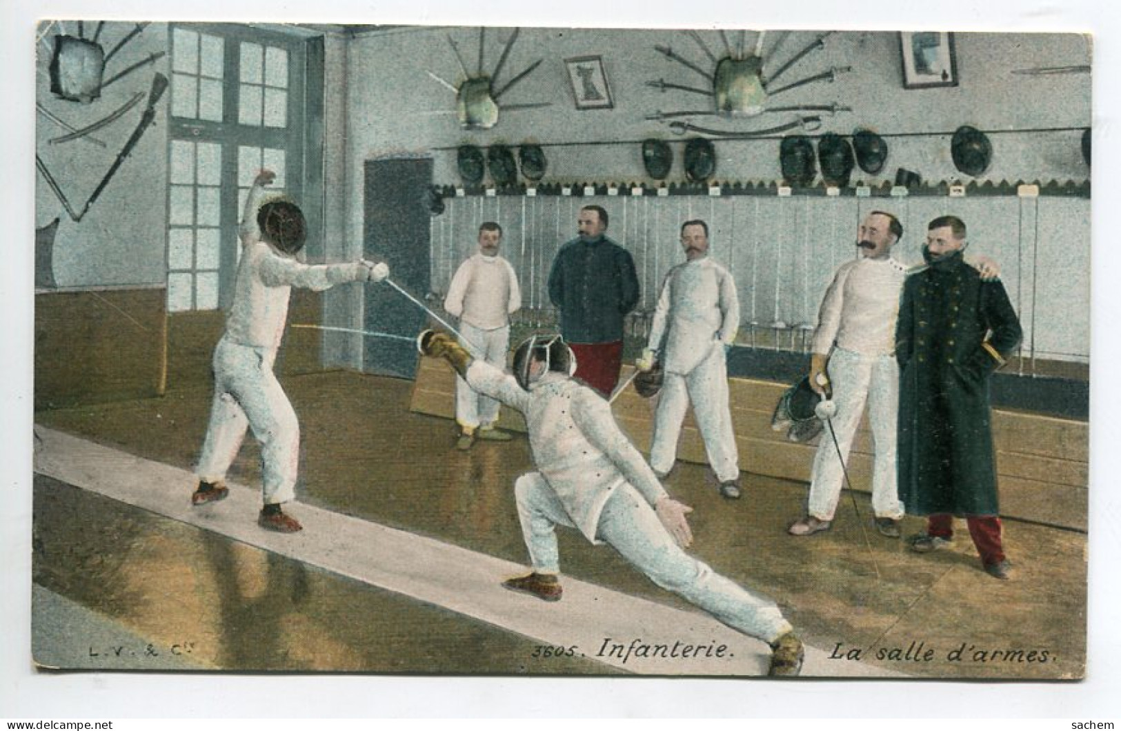 ESCRIME La Salle D'Armes Infanterie Duel  1910  D09 2023 - Scherma