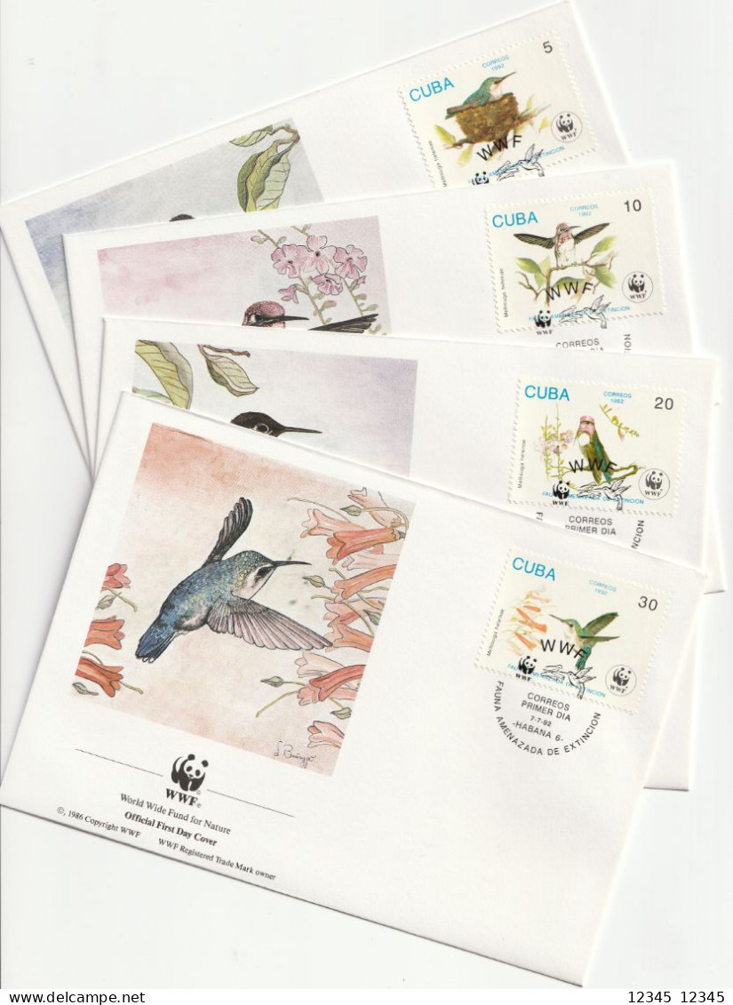 Cuba 1992, FDC, WWF, Birds, Bee Hummingbird - FDC