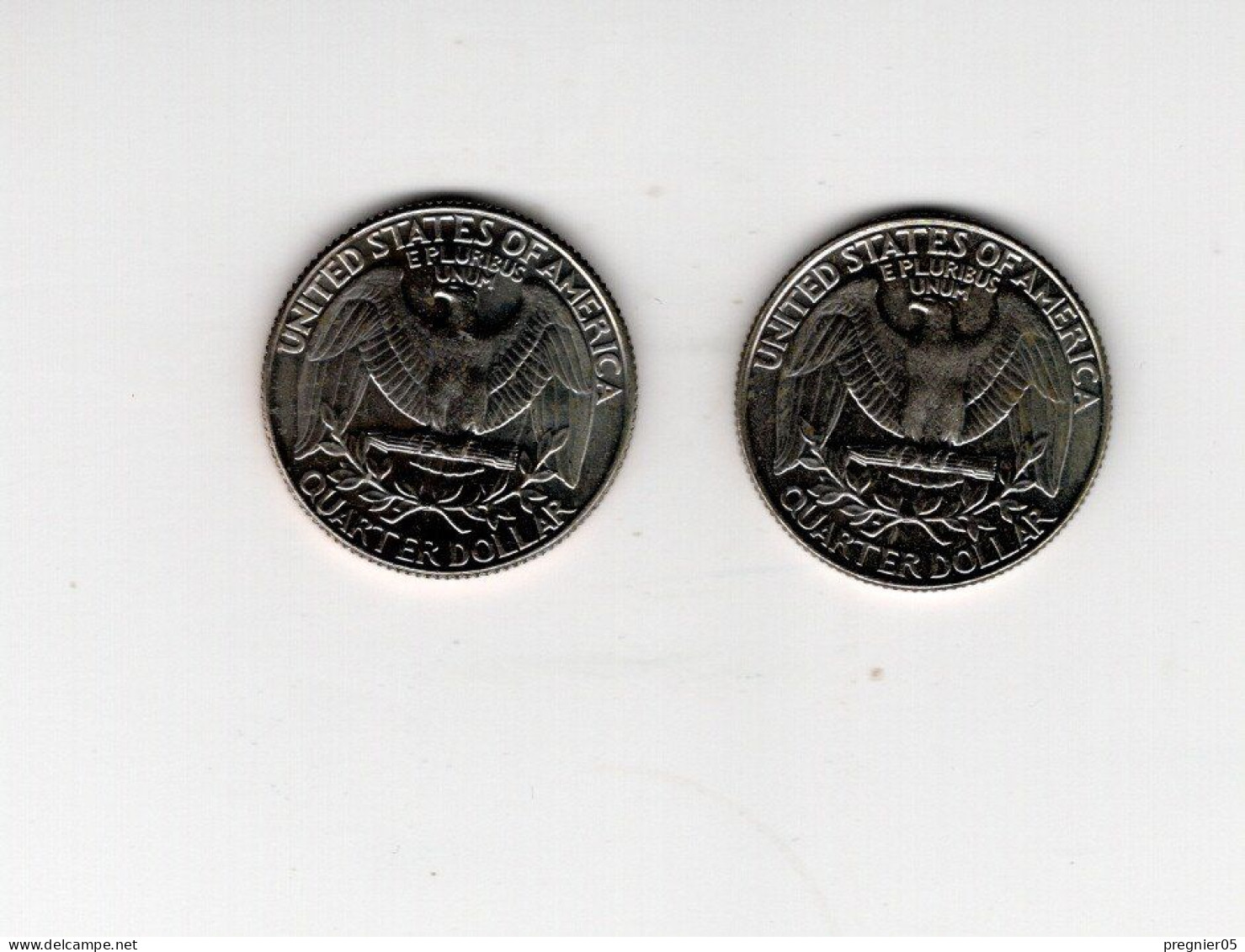 USA - Lot 2 Pièces 1/4 Dollar Washington Quarter  1990D + P  SUP+/XF+  KM.164a - 1932-1998: Washington