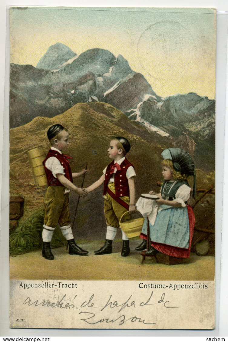 SUISSE  - 125 APPENZELLER TRACHT Costumes Petits Paysans  1905 écrite      - Autres & Non Classés