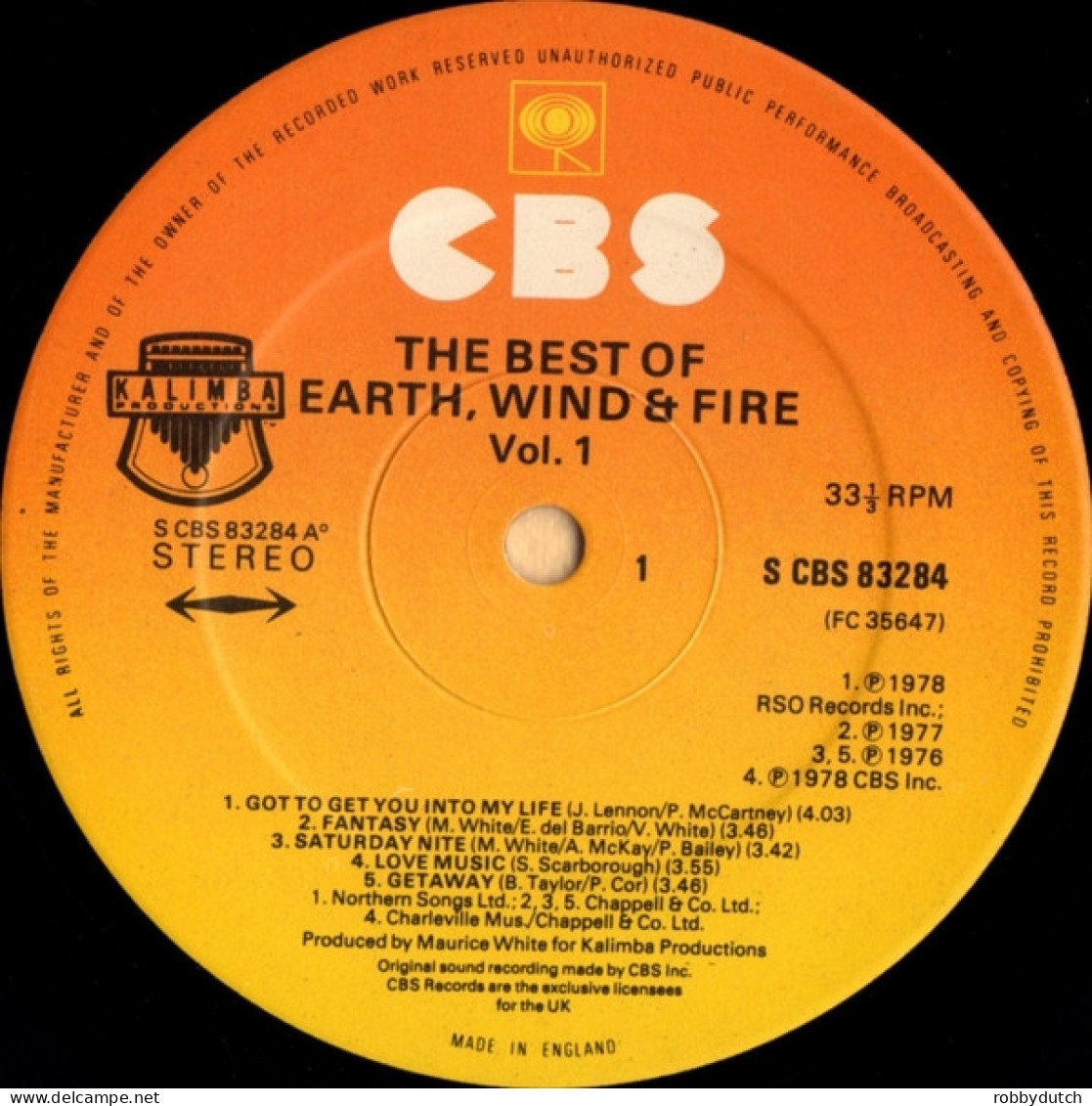 * LP *  EARTH, WIND & FIRE - THE BEST OF Vol.1 (England 1978) - Soul - R&B