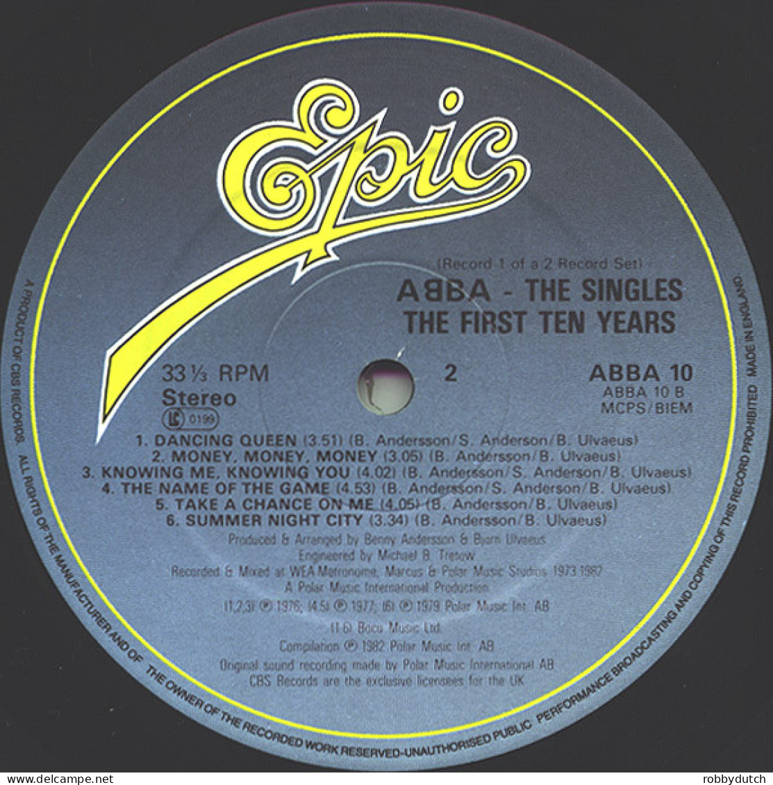 * 2LP *  ABBA - THE SINGLES - The First Ten Years (England 1982)