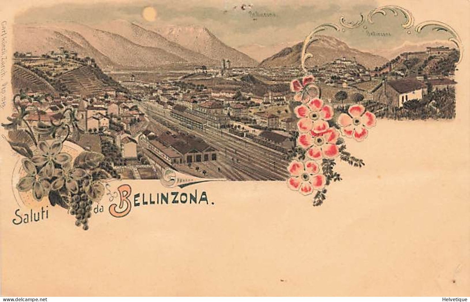 Saluti Da Bellinzona La Stazione Litho - Bellinzone