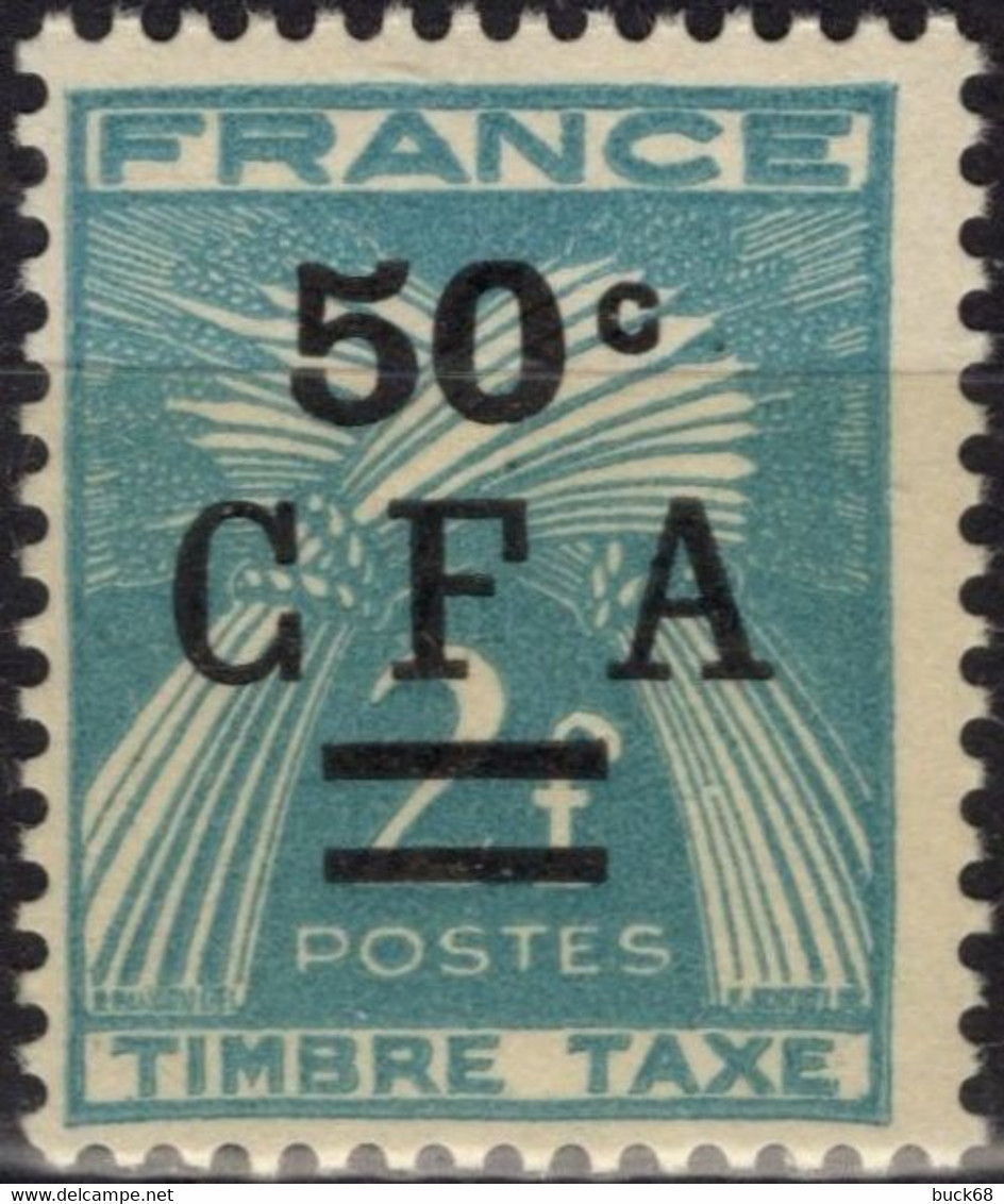 REUNION CFA Taxe 37 ** MNH Chiffre Timbre Taxe Gerbe De Blé 1949-1950 (1) - Timbres-taxe