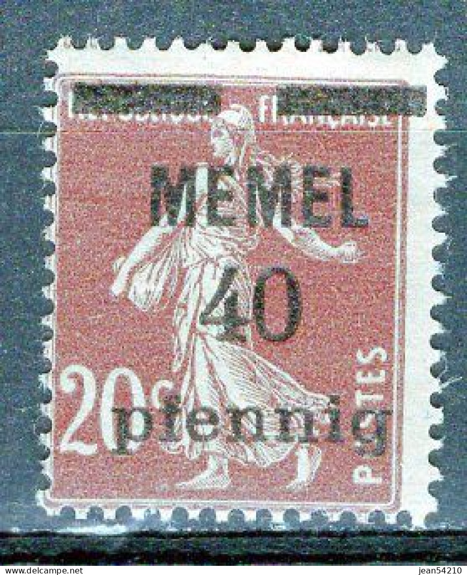 MEMEL - Timbre N°22 Neuf A/charnière - Neufs